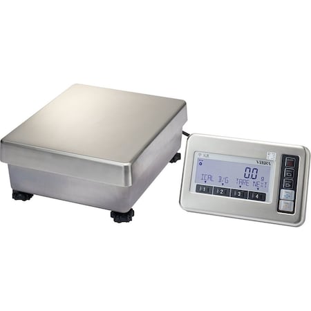 Vibra Decigram Balance, 33000 g, .1 g, IP65 Washdown Bench Scale, GMP/GLP Compliant, 15x14" Platter HJK 33K